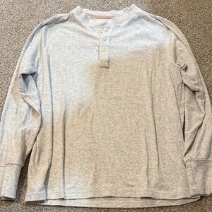 The Normal Brand Light Gray Henley with Orange Trim